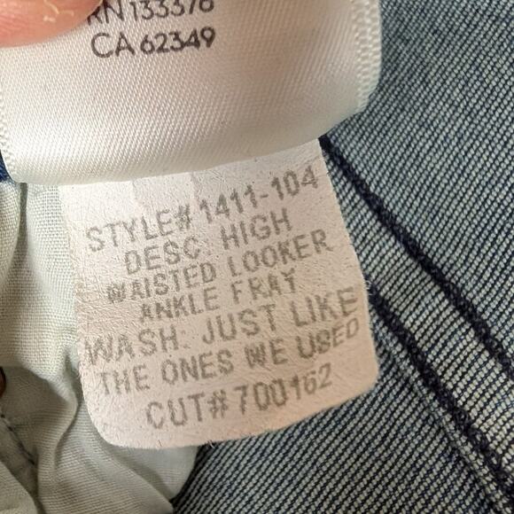 Mother High Waisted Looker Ankle Fray Jeans Plaid Knee - Picture 6 of 8